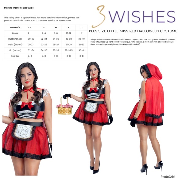 Starline LA little miss red riding hood plus size 4X Halloween costume NEW - Picture 1 of 7